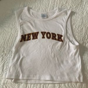 New York crop tank top
